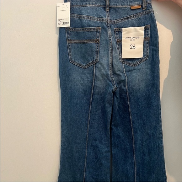 Zimmermann Wide Leg Denim Casual Jeans Blue Stripe Size 26 - Picture 4 of 7
